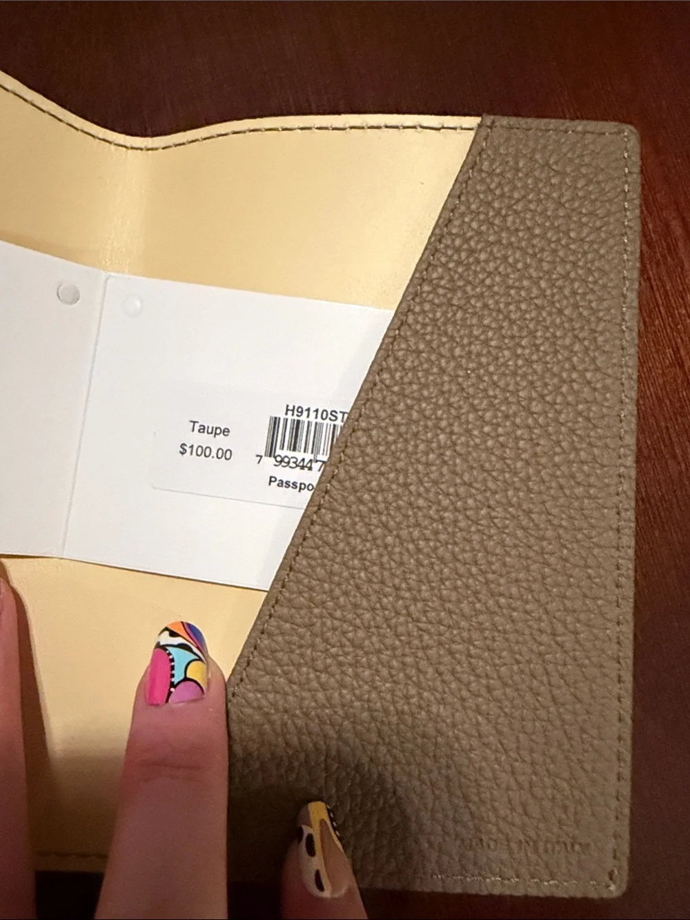 Taupe Passport Holder